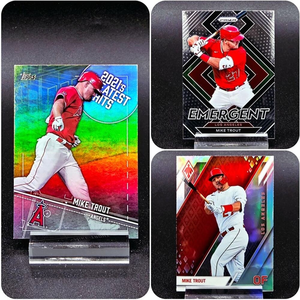 Mike Trout Phoenix Holo Prizm Emergent Greatest Hits Los Angeles Angels Star